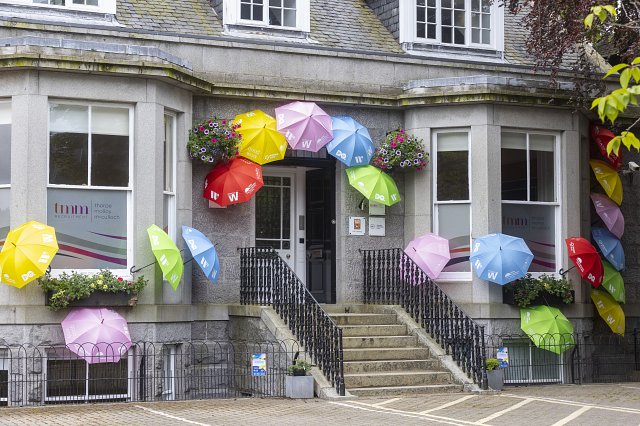 TMM Recruitment office festooned with ADHD Foundation umbrellas
