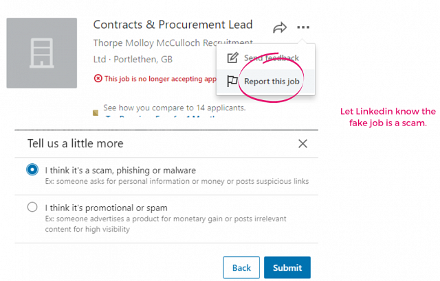 Report fake jobs